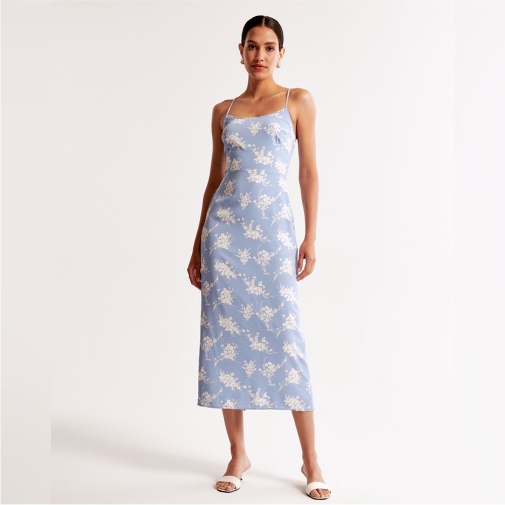 Abercrombie & Fitch Blue Floral Midi Dress
